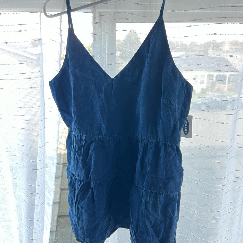Navy Blue Sleeveless Romper